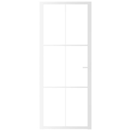 Интериорна врата 83x201,5 см бяла ESG стъкло и алуминий