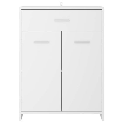 Шкаф за баня, бял, 60x33x80 см, инженерно дърво