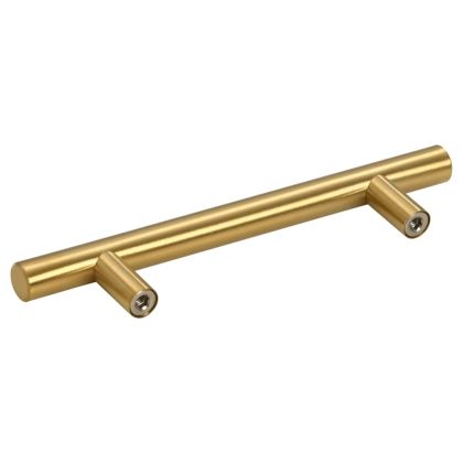 Дръжки за шкафове, 10 бр, златисти, 96 мм, неръждаема стомана