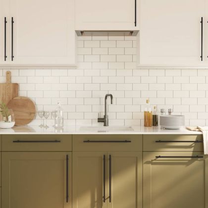 Дръжки за шкафове, 5 бр, черни, 320 мм, неръждаема стомана