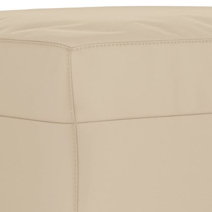 Комплект дивани от 3 части с възглавници кремав плат микрофибър