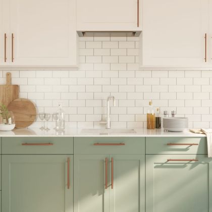 Дръжки за шкафове, 10 бр, бронз, 192 мм, неръждаема стомана