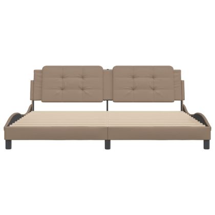 Рамка за легло без матрак Zadar, капучино, 200x200 см, изкуствена кожа