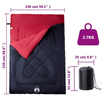 Двоен спален чувал с възглавници за възрастни 3-4 сезона