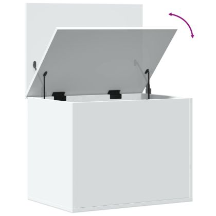 Кутия за съхранение, бяла, 60x42x46 см, инженерна дървесина