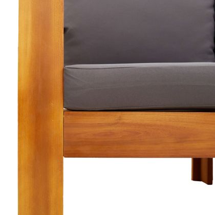 Градински комплект диван с възглавници, 9 части, акация масив