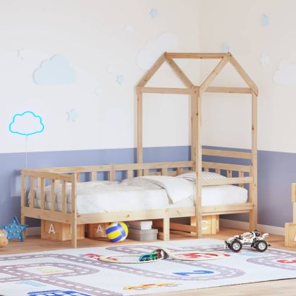 Дневно легло с покрив без матрак 80x200 см Масивна дървесина