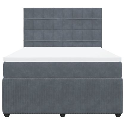 Боксспринг легло с матрак, тъмносиво, 160x200 см, кадифе