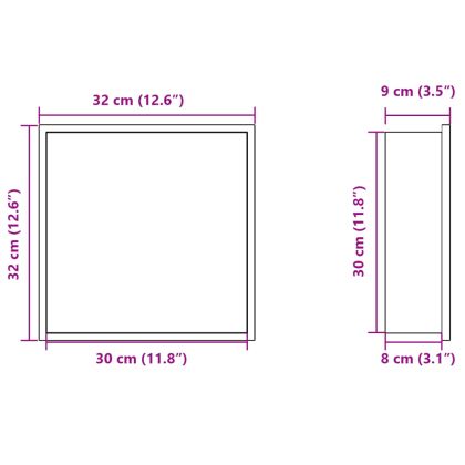 Душ ниша, златист мат, 32x32x9 см, неръждаема стомана