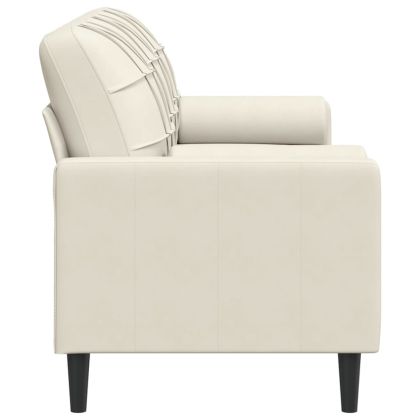 3-местен диван с декоративни възглавници кремав 180 см кадифе