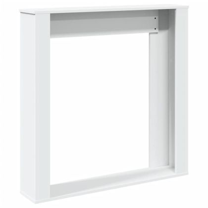 Облицовка за камина, бяла, 100x20x100 см, инженерно дърво