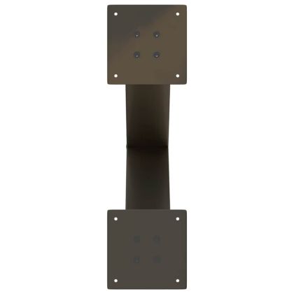 Крака за трапезна маса, X-образни, 2 бр., естествена стомана, 60 x (72-73) см, стомана