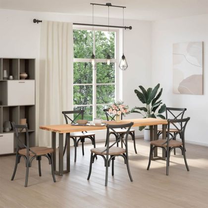 Крака за конзолна маса, Т-образни, 2 бр., черни, 25x28x(72-73) см, стомана