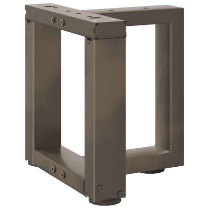 Крака за масичка за кафе, Т-образни, 2 бр., черни, 30x25x(30-31) см, стомана