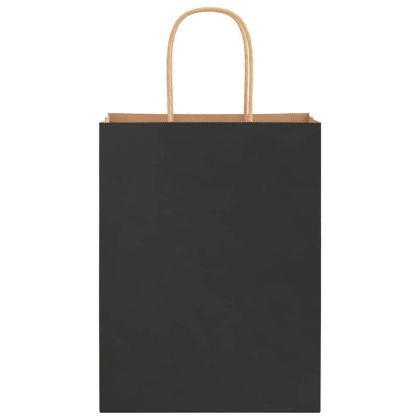 Хартиени торбички 250 бр с дръжки черни 21x11x28 см