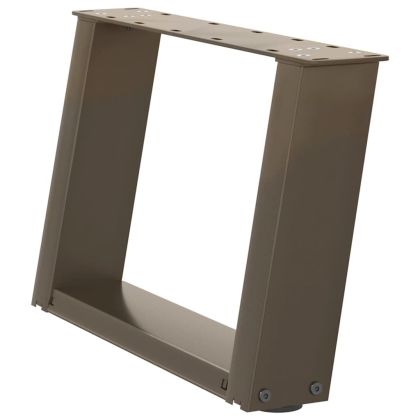 Крака за масичка за кафе, U-образни, 2 бр., естествена стомана, 40 x (30-31) см, стомана