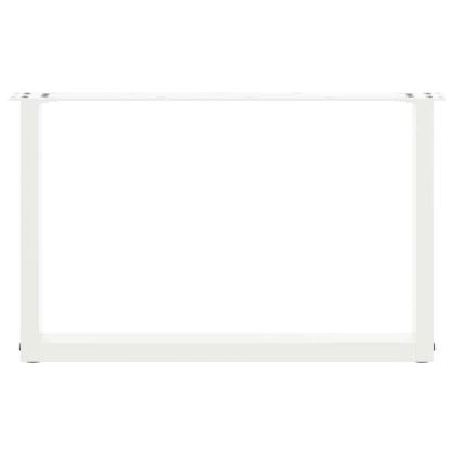 Крака за масичка за кафе, U-образни, 2 бр., бели, 70 x (42-43) см, стомана