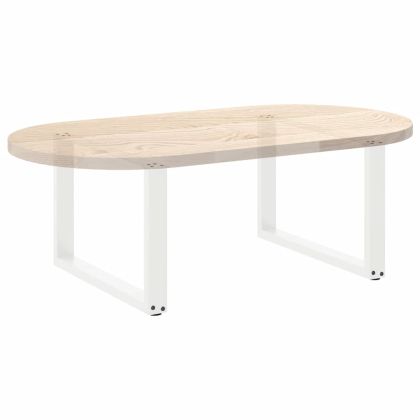 Крака за масичка за кафе, U-образни, 2 бр., бели, 70 x (42-43) см, стомана