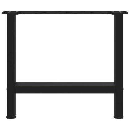 Крака за масичка за кафе, черни, 2 бр., 50 x (42-43) см, стомана