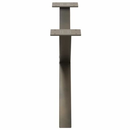 Крака за масичка за кафе, X-образни, 2 бр., естествена стомана, 70 x (30-31) см, стомана