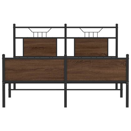 Рамка за легло без матрак Кафяв дъб Инженерна дървесина