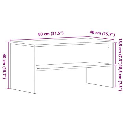 ТВ шкаф Черен дъб 80x40x40 cm Инженерна дървесина