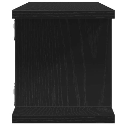 стенни рафтове 2 бр. черен дъб 75x18x20 cm инженерна дървесина