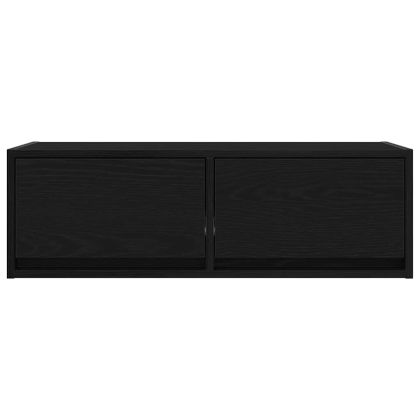 ТB шкафове, 2 бр, черен дъб, 80x31x25,5 см, инженерно дърво