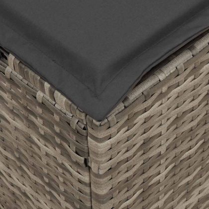 Градински комплект с възглавници L-образна, 4 части, полиратан