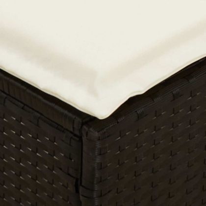 Градински комплект с възглавници L-образна, 4 части, полиратан