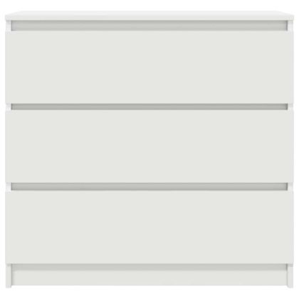 Сайдборд, бял, 80x35x76 см, инженерно дърво