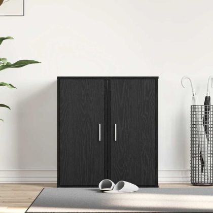 Шкафове за обувки 2 бр черен дъб 32x35x70 см инж. дървесина