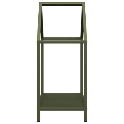 Стойка за дърва за огрев маслиненозелена 40x25x60 см