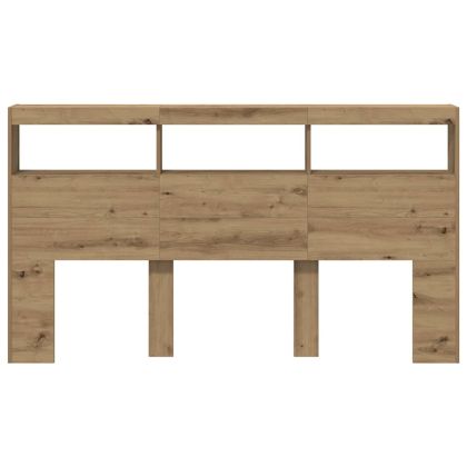 Табла шкаф с LED, Дъб артизан, 180x17x102 см