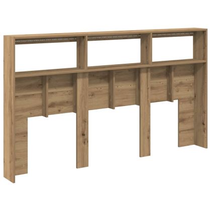 Табла шкаф с LED, Дъб артизан, 180x17x102 см