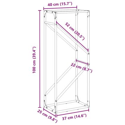 Стойка за дърва за огрев бяла Студено валцувана стомана