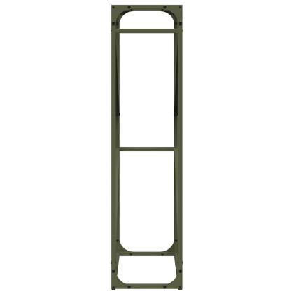 Стойка за дърва за огрев маслиненозелена 60x25x100 см