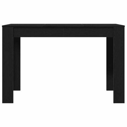 Трапезна маса, черно и дъб, 120x60x76 см, инженерно дърво