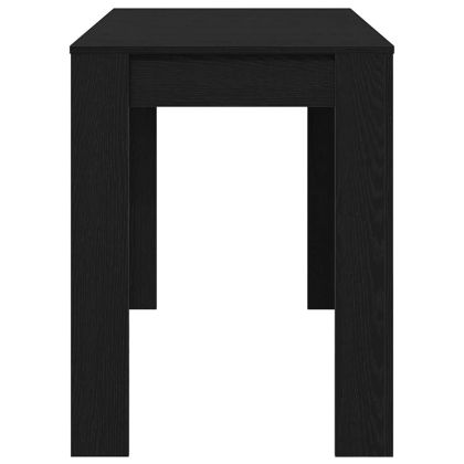 Трапезна маса, черно и дъб, 120x60x76 см, инженерно дърво