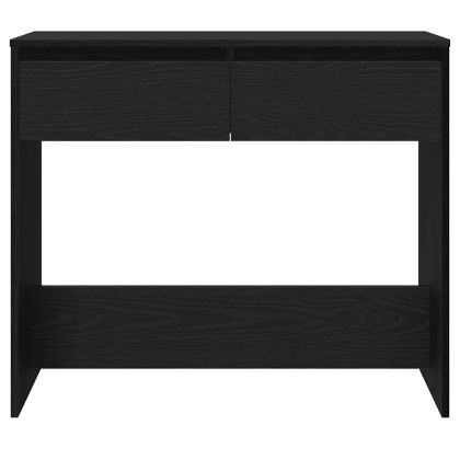 Конзолна маса, черно и дъб, 89x41x76,5 см, инженерно дърво