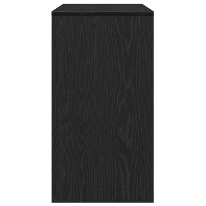 Конзолна маса, черно и дъб, 89x41x76,5 см, инженерно дърво