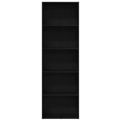 Библиотека, черна дъб, 60x30x189 см, инженерно дърво