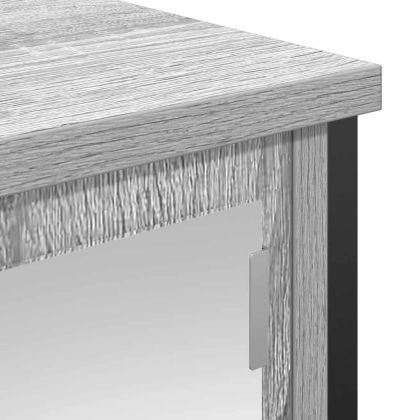 Стенен шкаф за баня с огледало сив сонома 50x21x60 cm