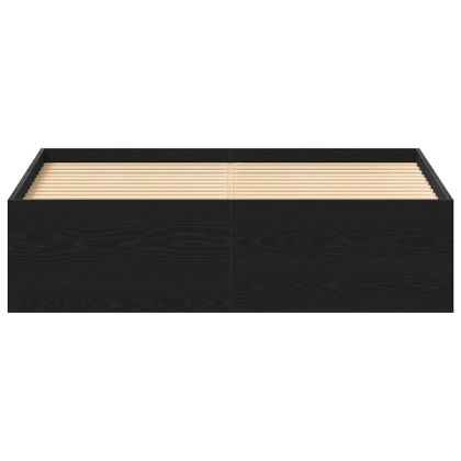 Рамка за легло без матрак Черен дъб 120x200 см инженерно дърво