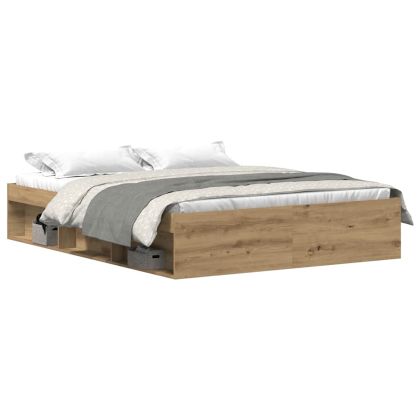 Рамка за легло без матрак дъб артизан 150x200см инженерно дърво