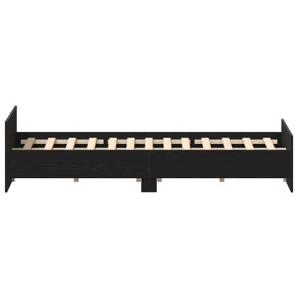 Рамка за легло без матрак Черен дъб Инженерна дървесина