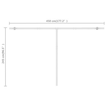 Свободностояща ръчно прибираща се тента, 400x300 см, синьо/бяло