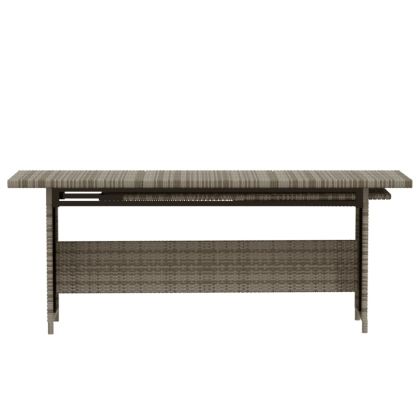 Градински лаундж комплект с възглавници 6 части полиратан сив