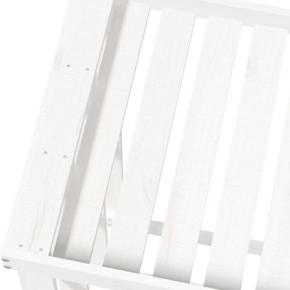 Външна поставка за дърва за огрев бяла 33,5x30x110 см бор масив