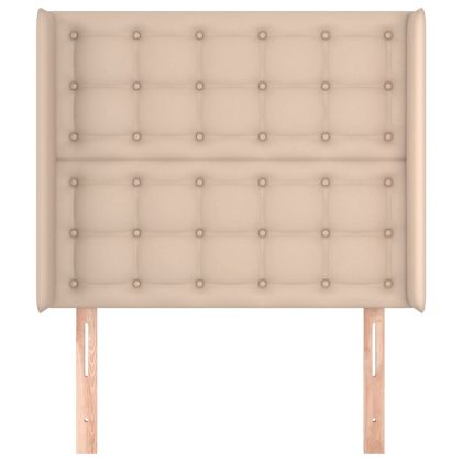 Горна табла с уши, капучино, 83x16x118/128 см, изкуствена кожа